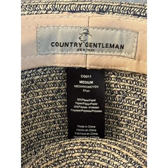 Country Gentleman Traveler Fedora Hat Paper Straw CG011 Medium Paper Blend - Picture 2 of 6